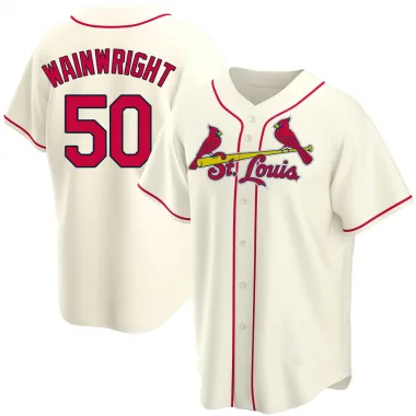 Authentic Men's Adam Wainwright Cream Alternate Jersey - #50 Baseball St.  Louis Cardinals Flex Base