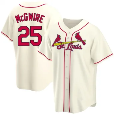 Authentic Men's Mark McGwire Cream Alternate Jersey - #25 Baseball St. Louis  Cardinals Flex Base