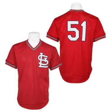 Men's St. Louis Cardinals #51 Willie McGee Authentic Blue Throwback  Baseball Jersey